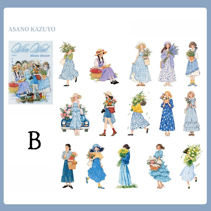 Wind Meets Flowers Stickers