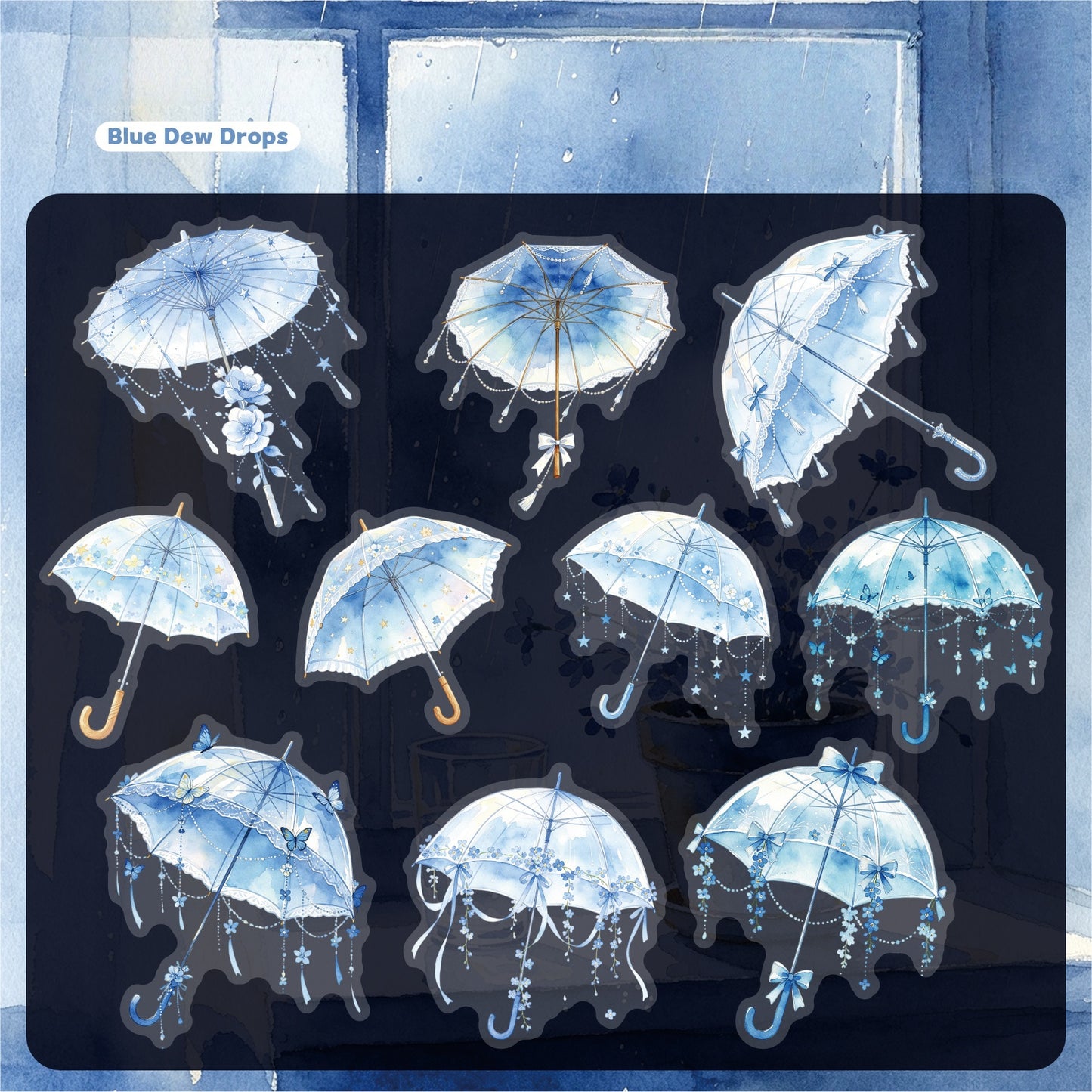 Raincloud Umbrella Stickers