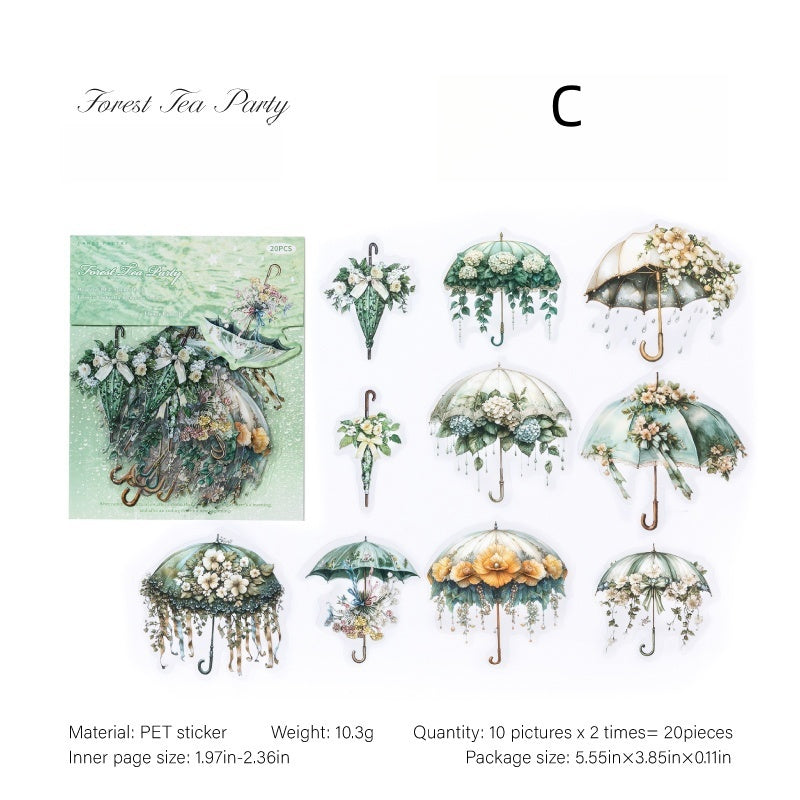 Floral Umbrella Concerto Stickers