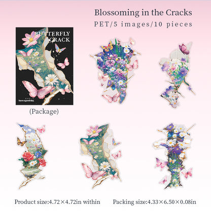 Butterfly Crack Stickers