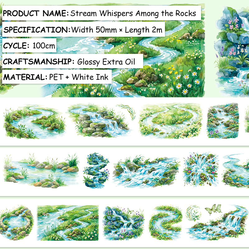Stream Whispers Among the Rocks Tape