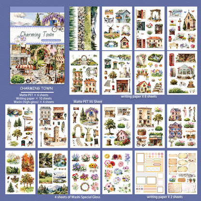 Charming Town Sticker Book