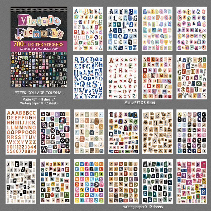 Alphabet Collage Journal Sticker Book