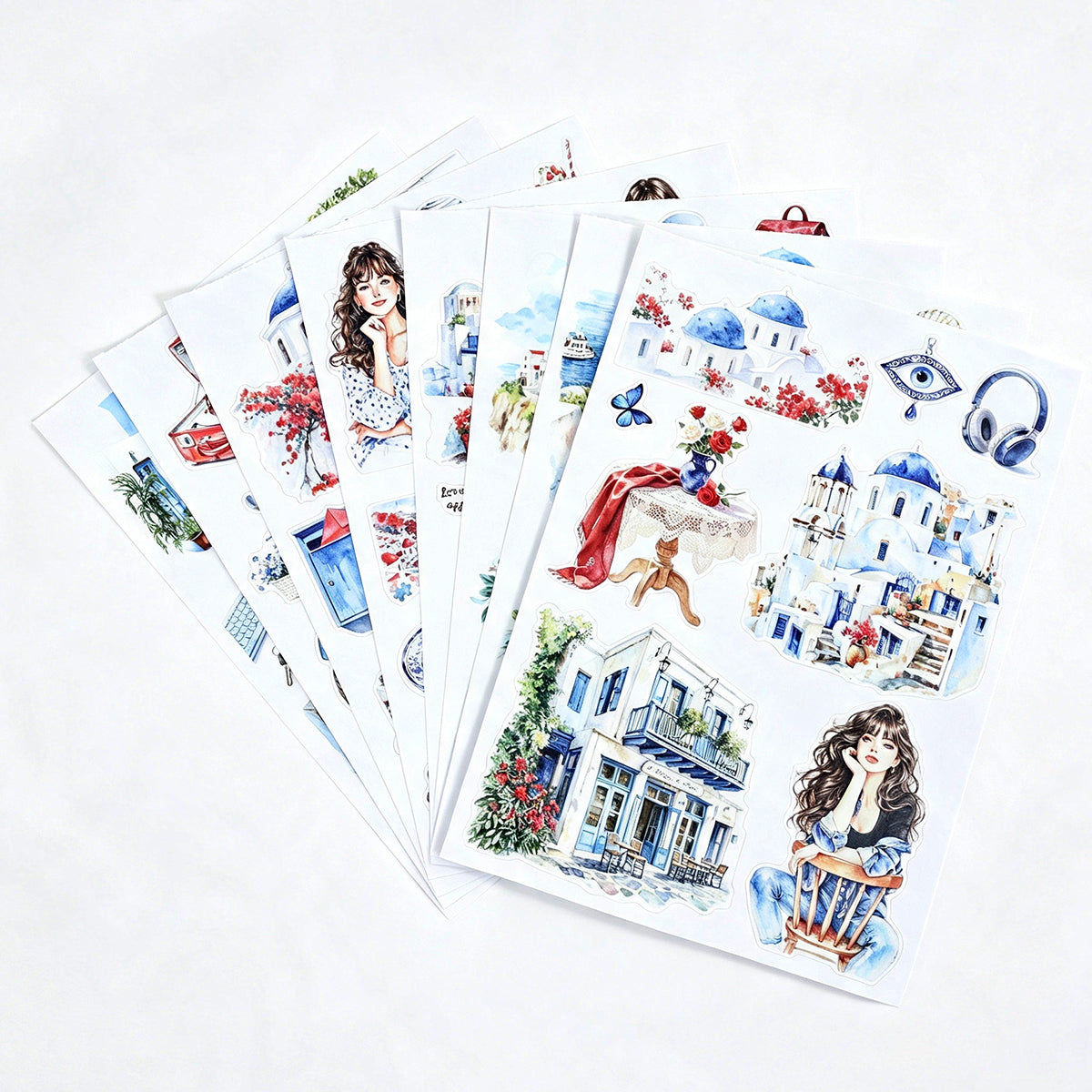 Santorini Blue Sticker Book