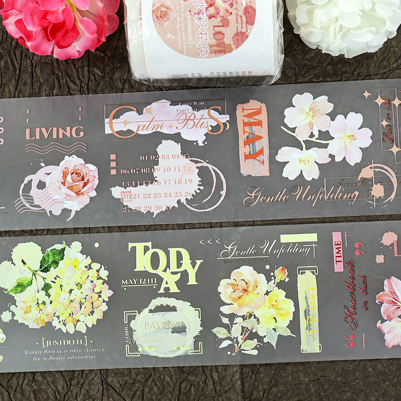 Watercolor Floral Dyeing Tape