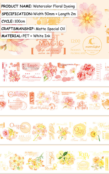 Watercolor Floral Dyeing Tape
