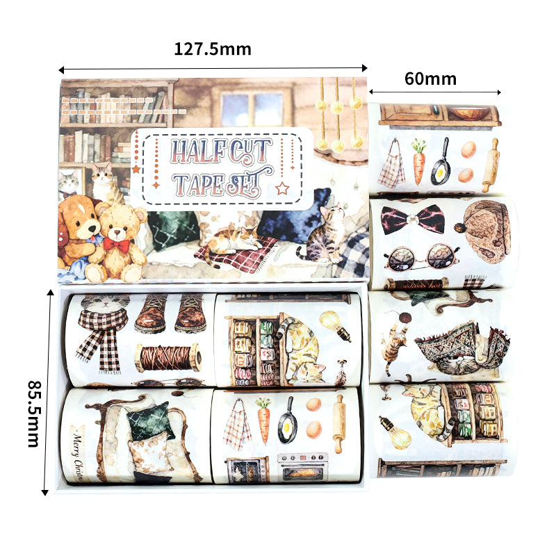 Cute Pets Camping Washi Tape Set