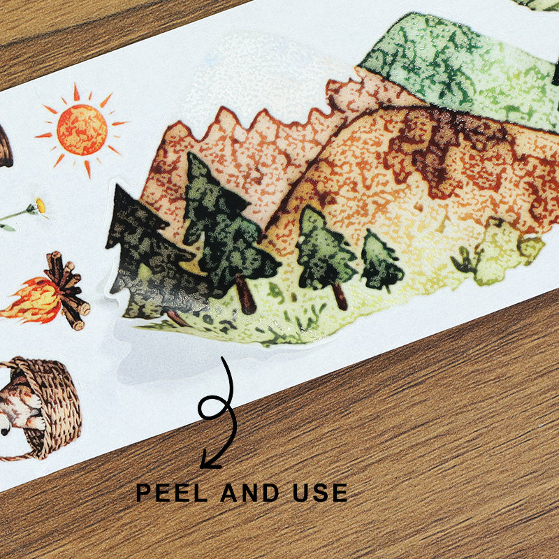 Cute Pets Camping Washi Tape Set