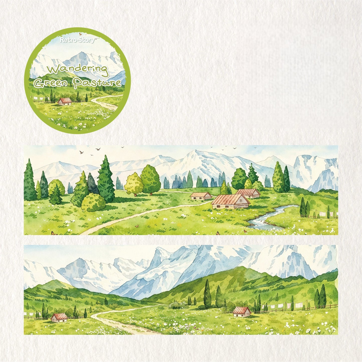 Wandering Green Pasture Washi Tape