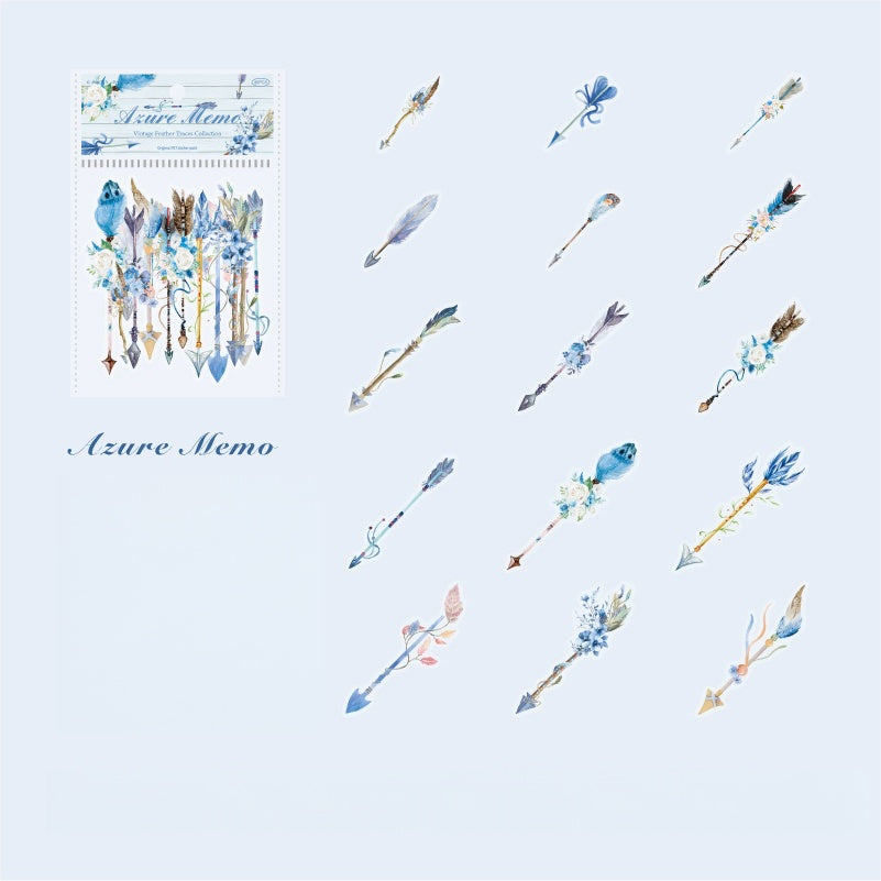 Vintage Feather Traces Stickers