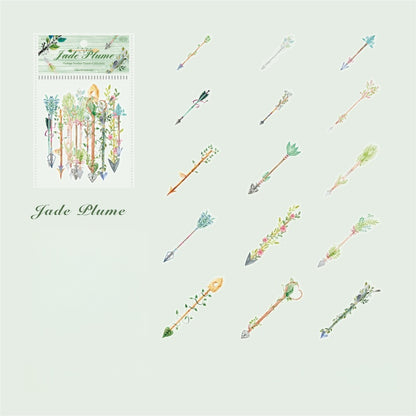 Vintage Feather Traces Stickers