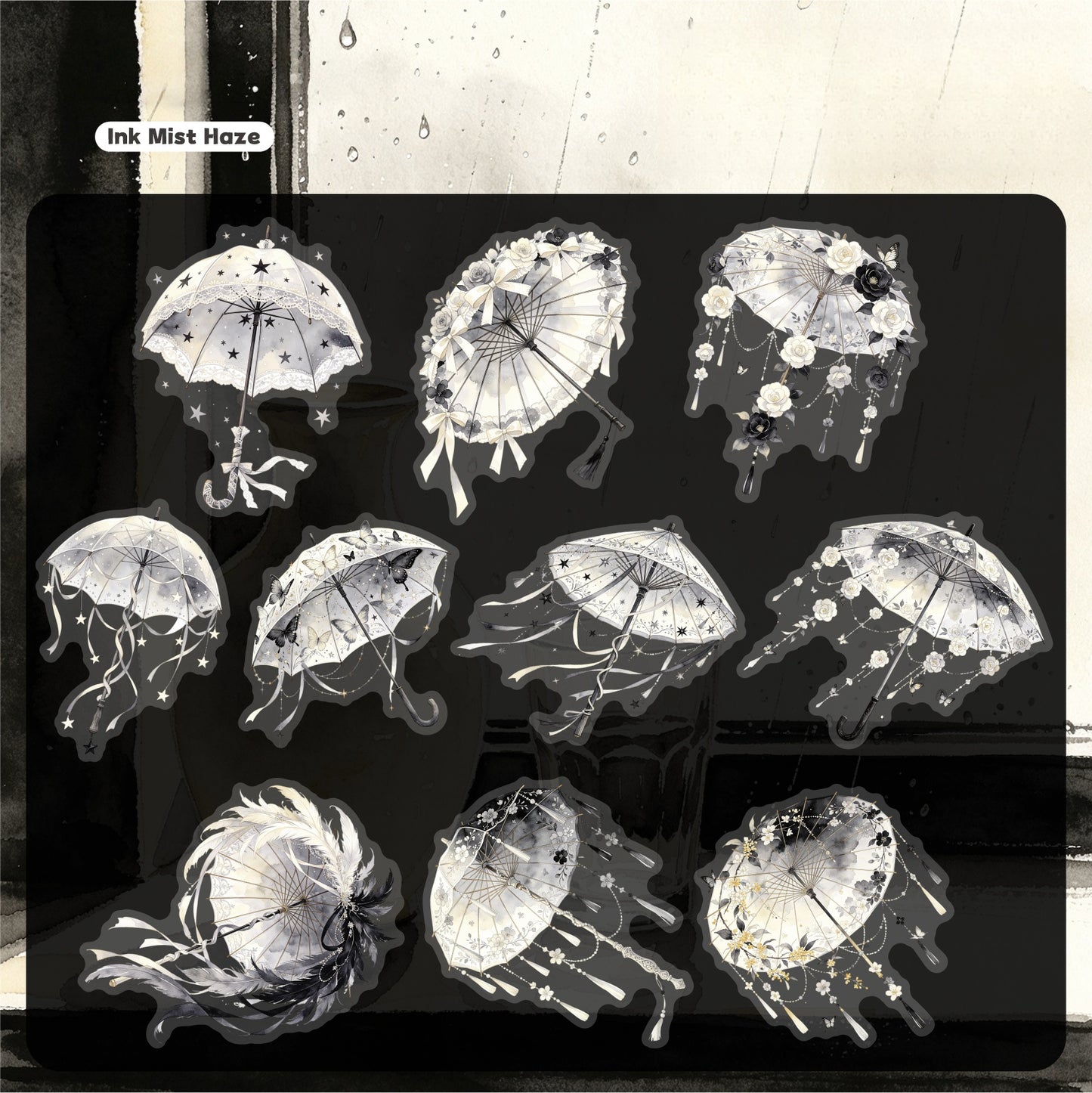 Raincloud Umbrella Stickers
