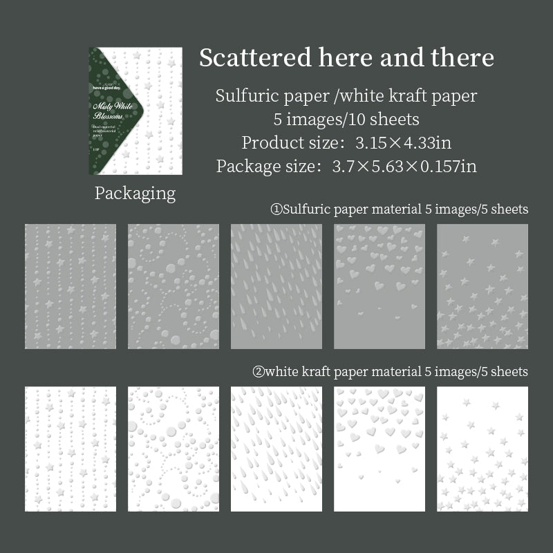 Misty White Blossoms Papers