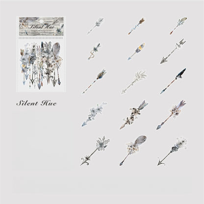 Vintage Feather Traces Stickers