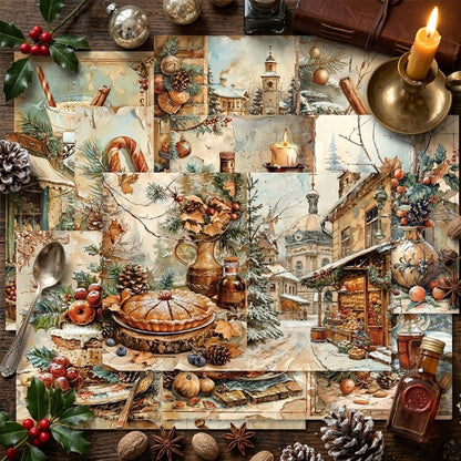 Cozy Christmas Journal Papers 8pcs