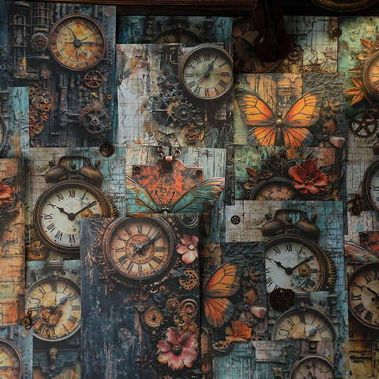Steampunk Time Butterfly Paper
