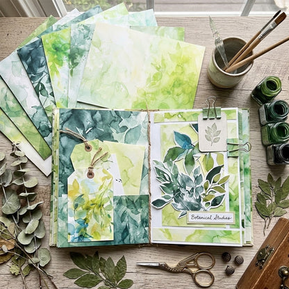 Botanical Watercolor Journal Papers 8pcs
