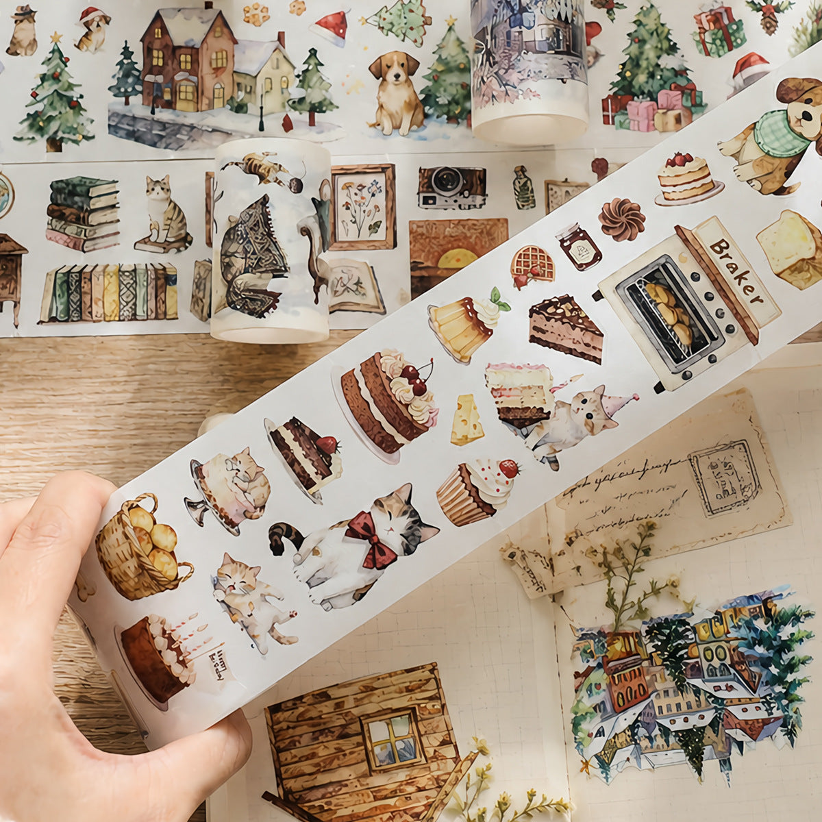 Cute Pets Camping Washi Tape Set