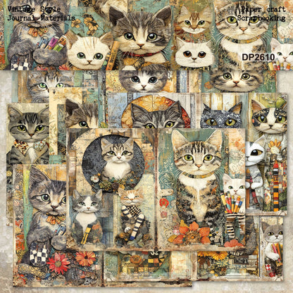 Cute Cat Journal Papers 8pcs