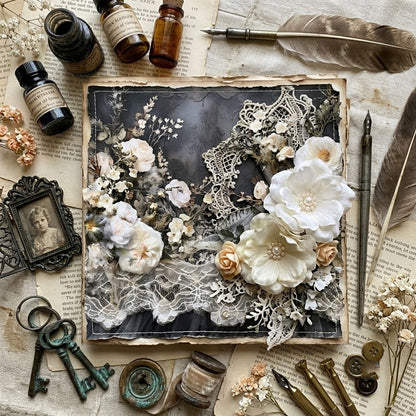 Lace Floral Papers 8pcs