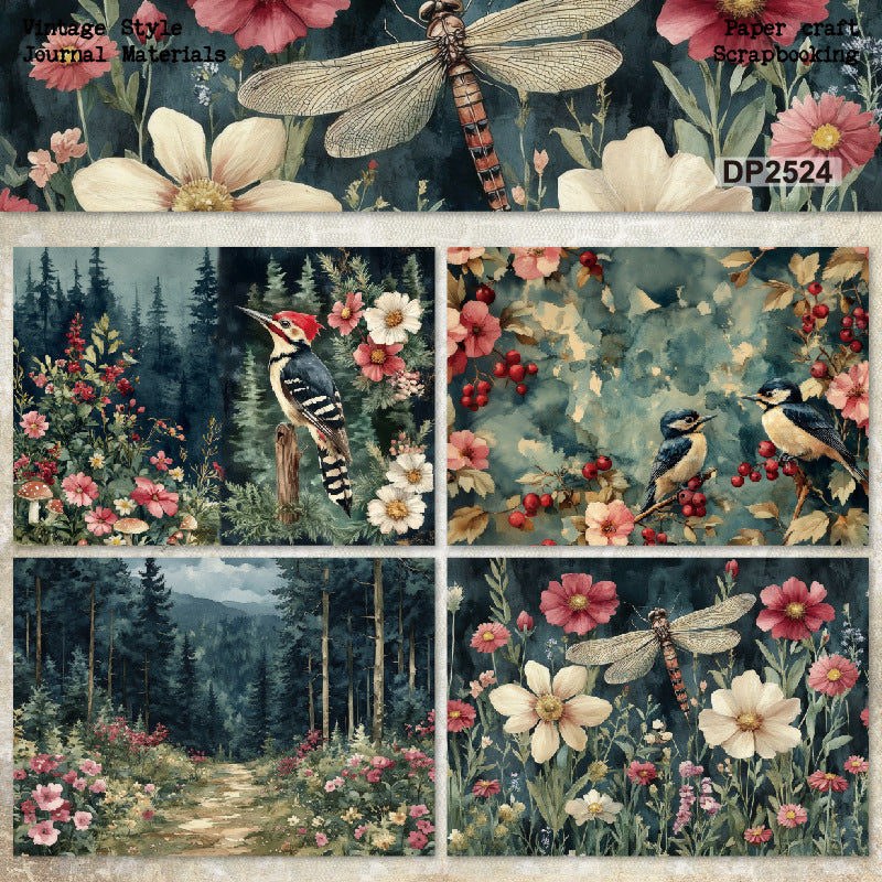 Floral and Animal Papers 8pcs