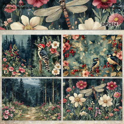 Floral and Animal Papers 8pcs