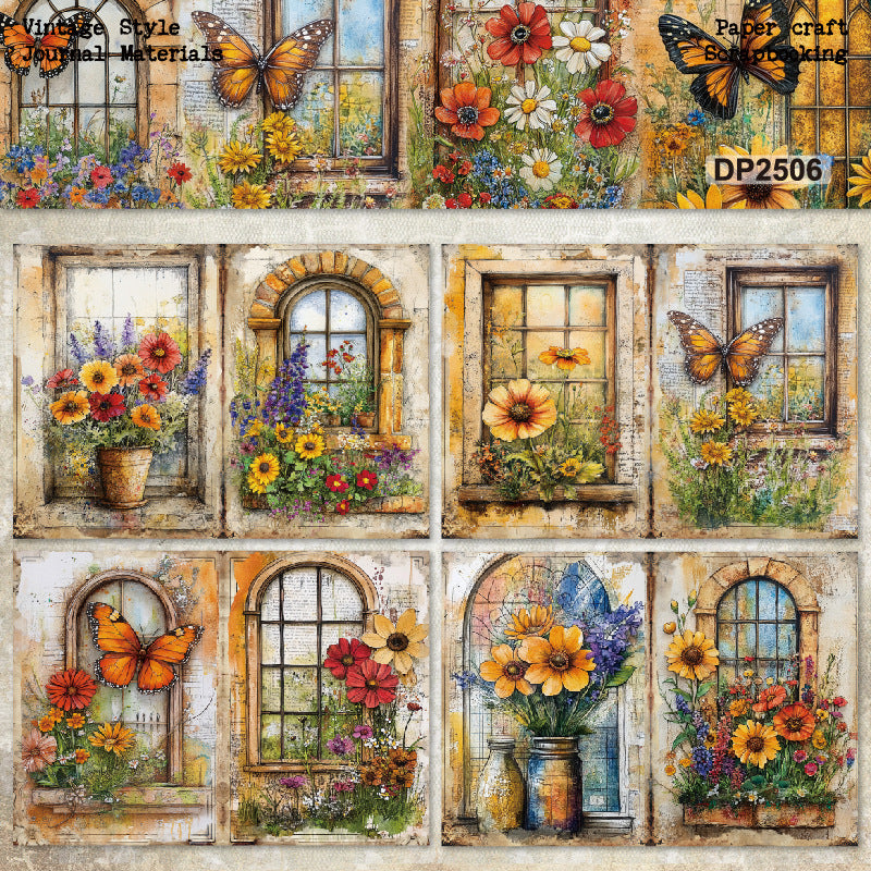 Floral Window Paper 8pcs