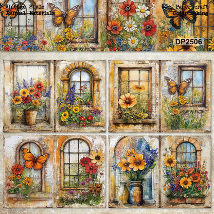 Floral Window Paper 8pcs