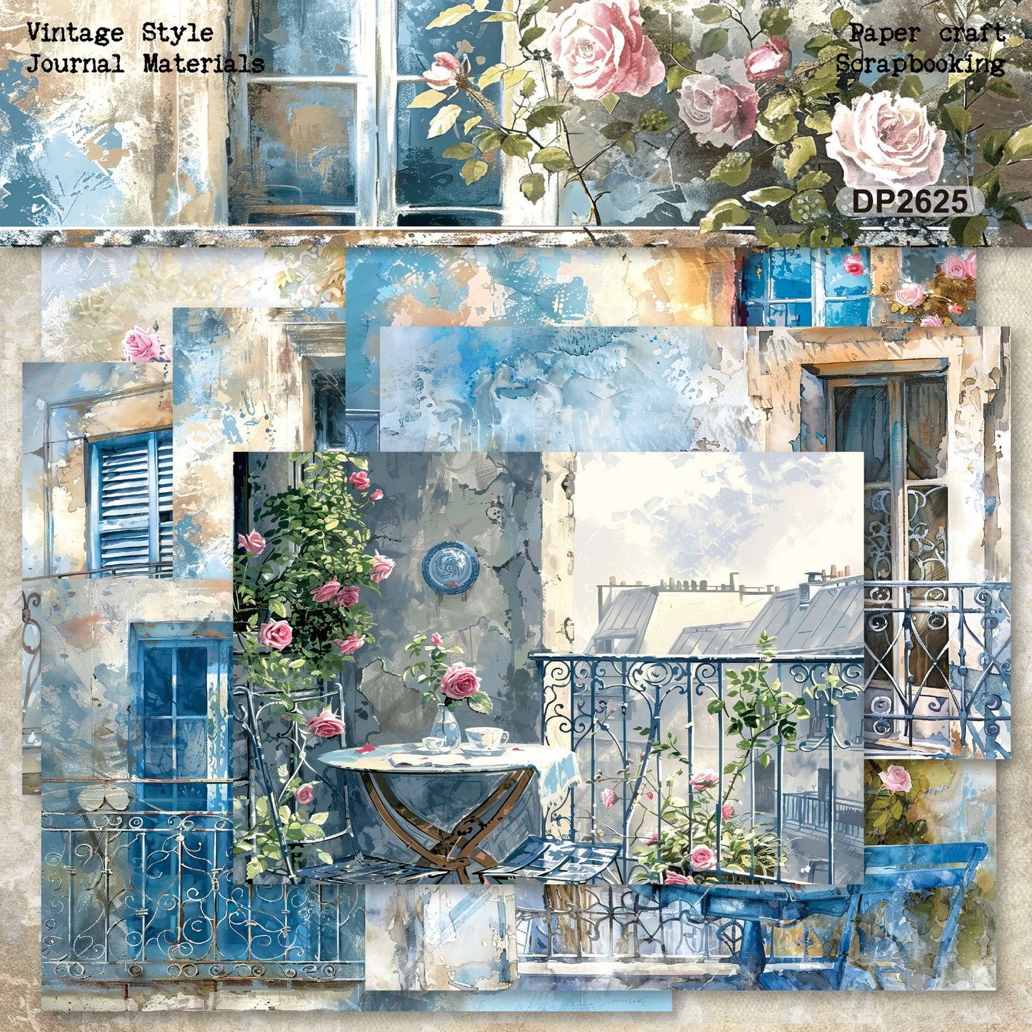 French Balcony Papers 8pcs