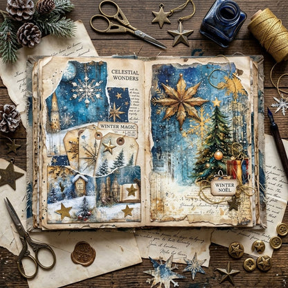 Winter Snowflake Journal Papers 8pcs