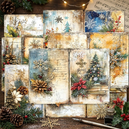 Watercolor Christmas Journal Papers 8pcs