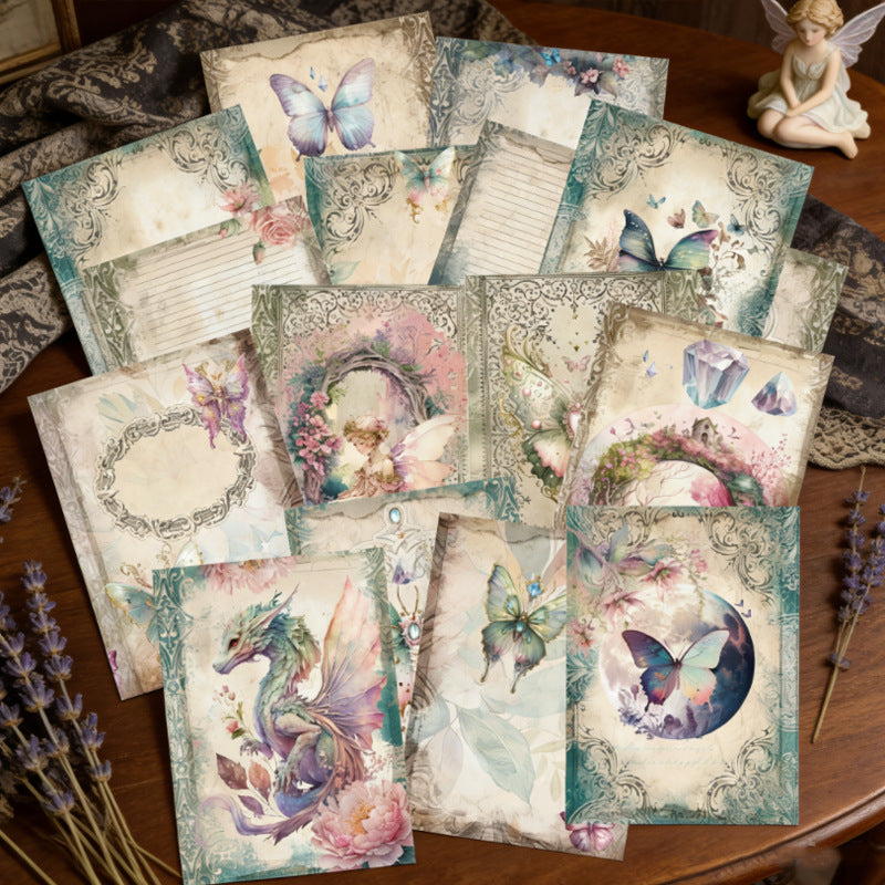 Enchanted Vintage Butterfly Paper 16pcs
