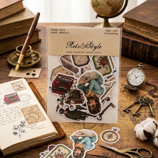 Vintage Parisian Ephemera Stickers 80pcs