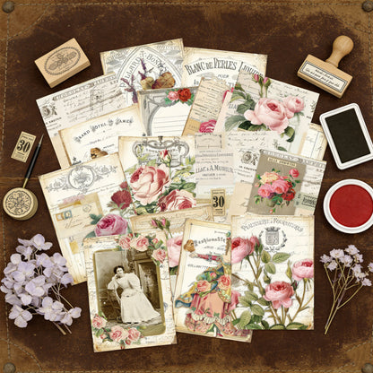Vintage Floral Papers 16pcs