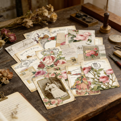 Vintage Floral Papers 16pcs