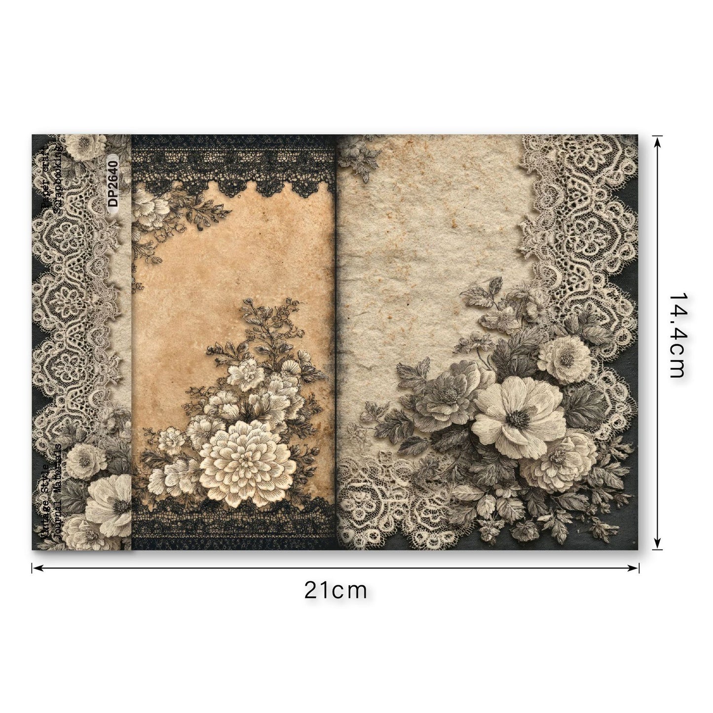Lace Floral Journal Papers 8pcs
