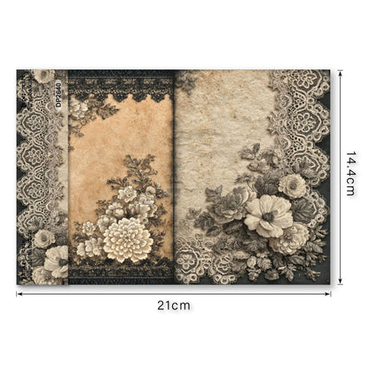 Lace Floral Journal Papers 8pcs