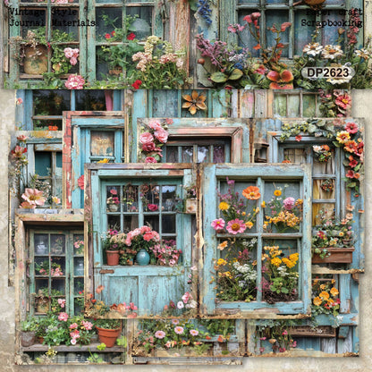 Cottage Window Papers 8pcs
