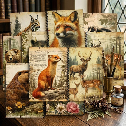 Woodland Wildlife Journal Papers 8pcs