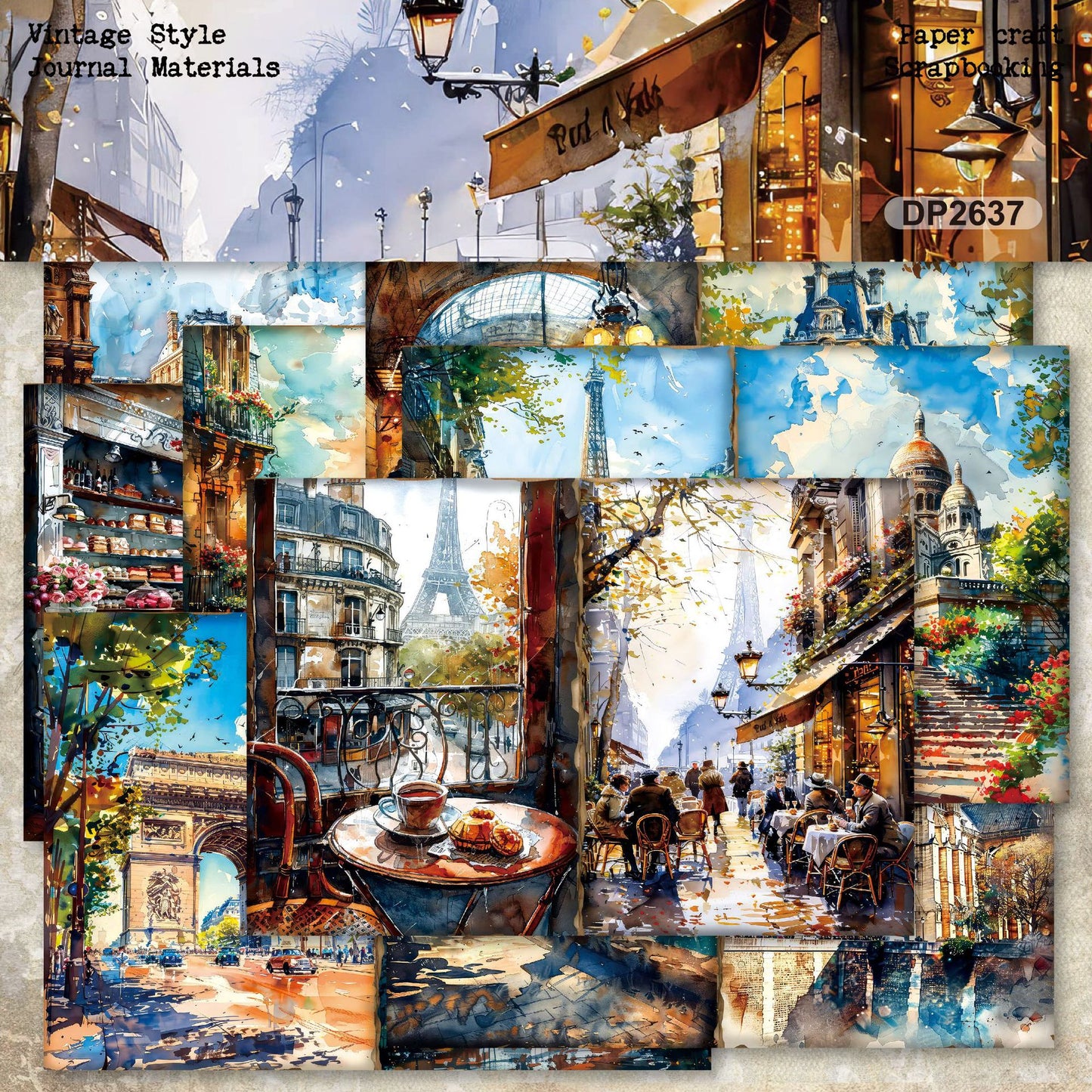 Paris Travel Journal Papers 8pcs