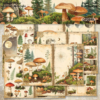 Mushroom Botanical Journal Papers 8pcs