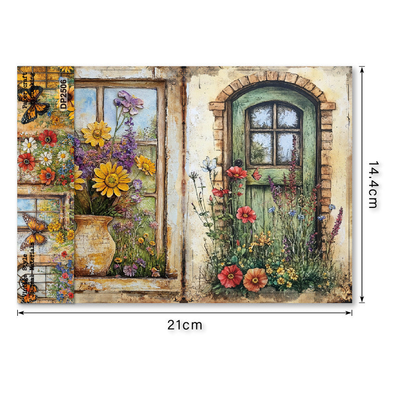 Floral Window Paper 8pcs