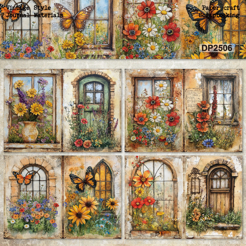 Floral Window Paper 8pcs