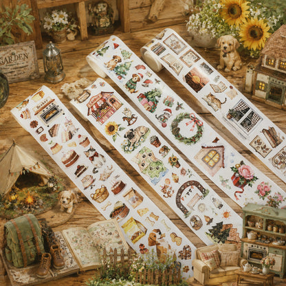 Cute Pets Camping Washi Tape Set