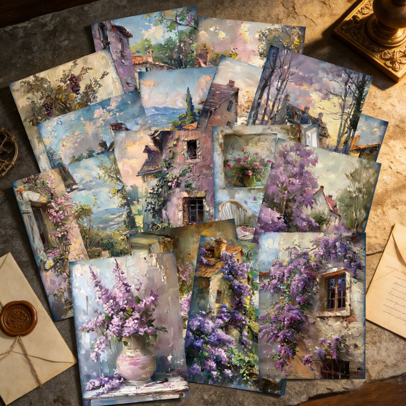 Romantic Lavender Cottage Papers 16pcs