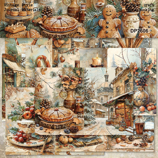 Cozy Christmas Journal Papers 8pcs