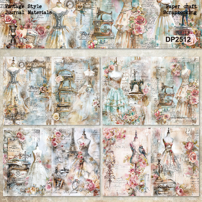 Elegant Gown Paper 8pcs