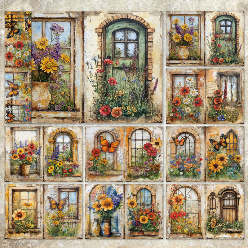 Floral Window Paper 8pcs