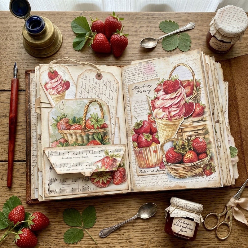 Strawberry Garden Journal Papers 8pcs