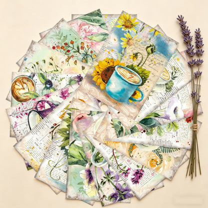 Floral Watercolor Papers 16pcs